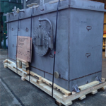Skid based heavy duty fuel tanks awaiting air freight departure