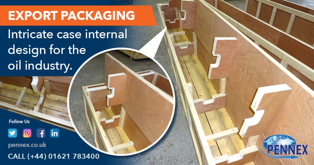 Intricate internal Wooden Case for exporting by Pennex.