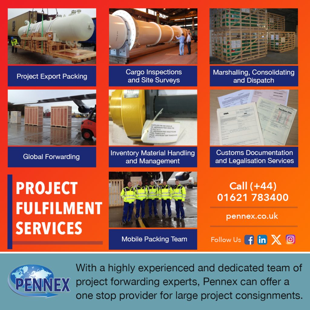 With a highly experienced and dedicated team of project forwarding experts, Pennex can offer a one stop provider for large project consignments.